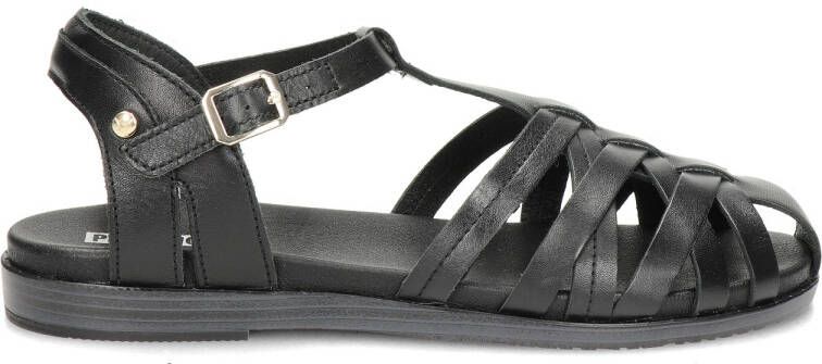 Pikolinos Formentera leren sandalen zwart
