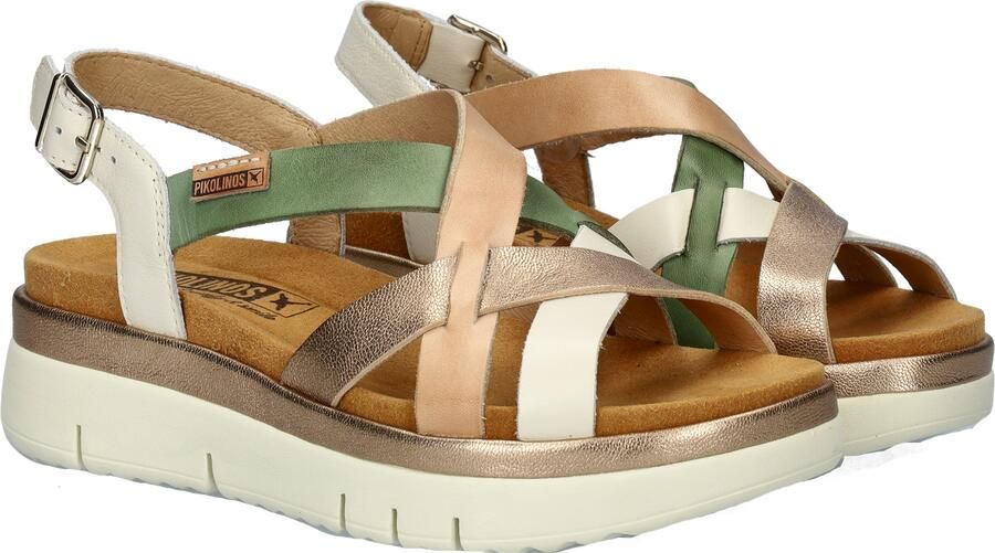PIKOLINOS Sandaaltjes Palma zomerschoen sandaal wig hak met metallic details - Foto 5