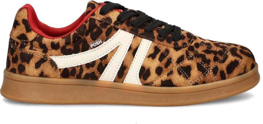 POSH by Poelman Sneakers laag 'Kaia' bruin donkerbruin zwart wit - Foto 4