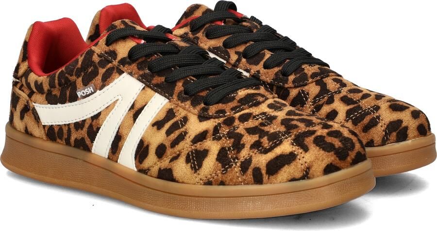 POSH by Poelman Sneakers laag 'Kaia' bruin donkerbruin zwart wit - Foto 2