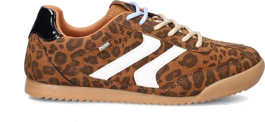 POSH by Poelman SKYE Dames Sneakers Bruin Met Dierenprint - Foto 5