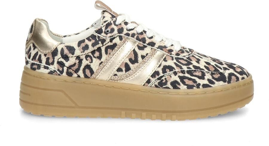 PS Poelman Anemone leren sneakers met panterprint beige - Foto 3