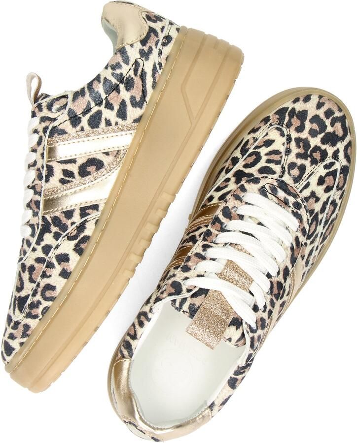 PS Poelman Anemone leren sneakers met panterprint beige - Foto 4