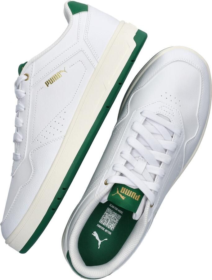 Puma Klassieke Court Sneaker met Groene en Gouden Accenten White Heren - Foto 6