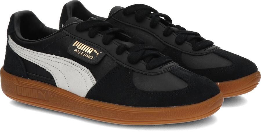 Puma Palermo Lth Black Feather Gray Gum Zwart Leer Lage sneakers Unisex - Foto 8