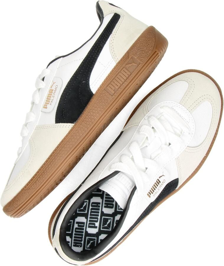 Puma Palermo Lth White Vapor Gray Gum Wit Leer Lage sneakers Unisex - Foto 13