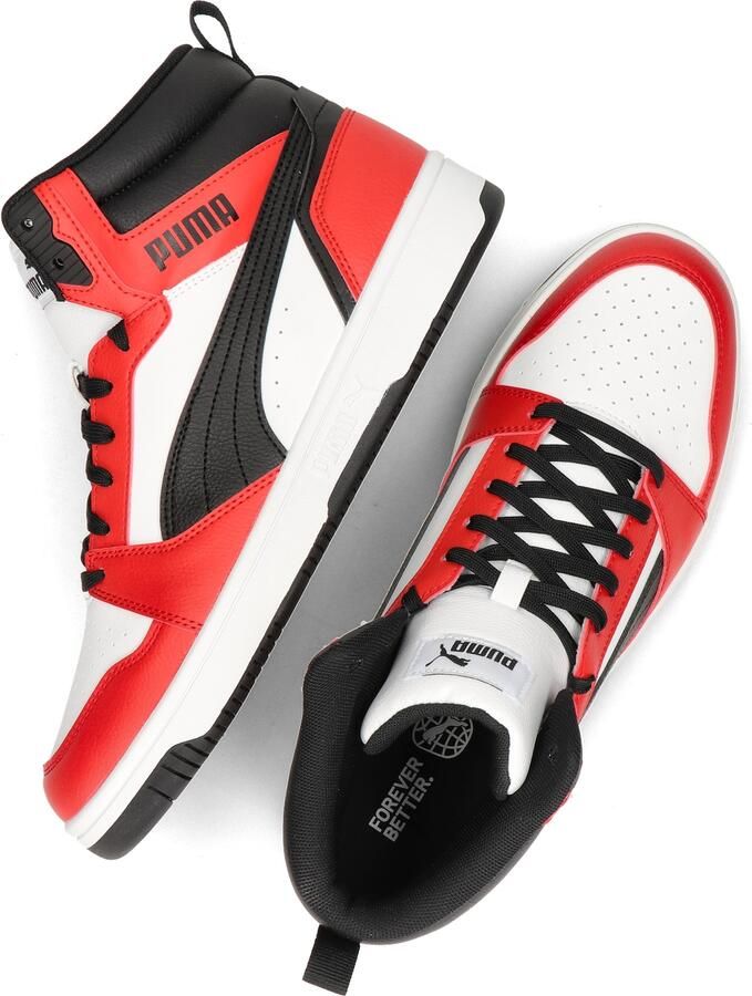 PUMA Schuhe Mid Rebound v6 392326 White- Black-For All Time Red - Foto 8