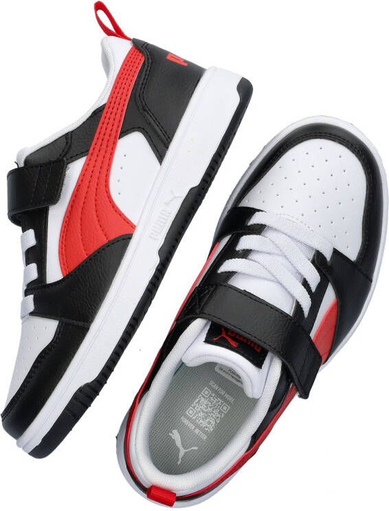 Puma Rebound v6 Low sneakers wit rood zwart Imitatieleer 33 - Foto 3