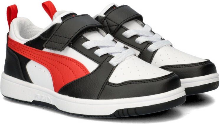 Puma Rebound v6 Low sneakers wit rood zwart Imitatieleer 33 - Foto 4