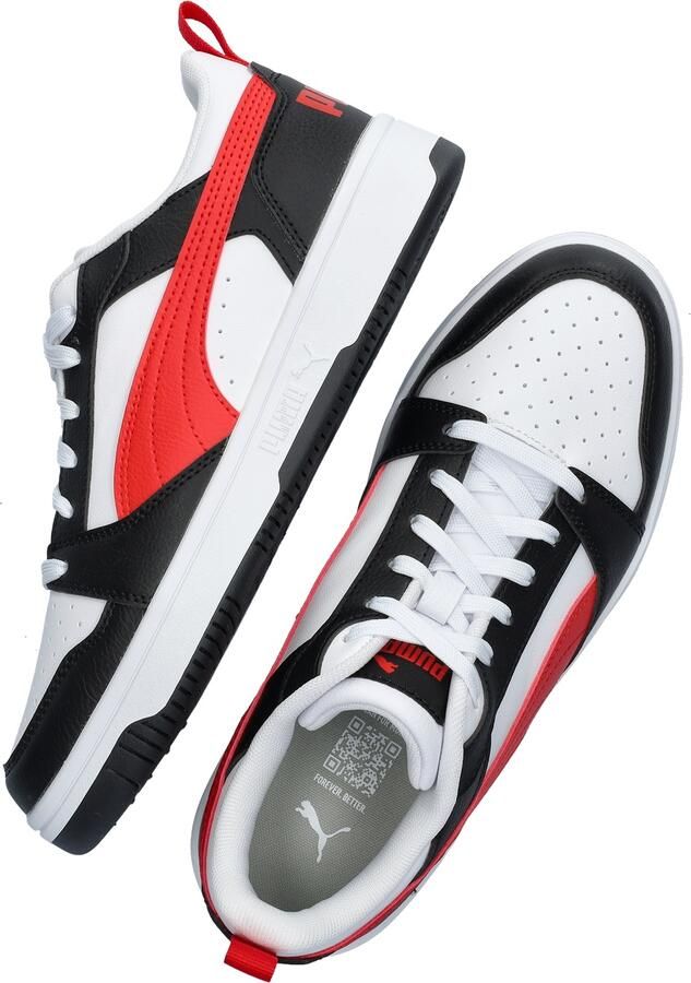 PUMA Rebound V6 Lo Jr Unisex Sneakers White-For All Time Red- Black - Foto 8