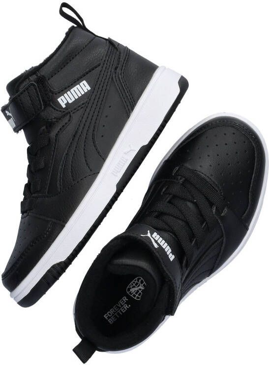 Puma Rebound V6 Mid sneaker zwart wit Jongens Meisjes Imitatieleer 36 Sneakers - Foto 9
