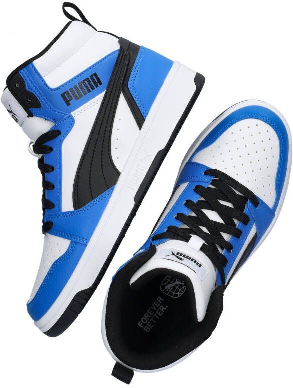 Puma Rebound v6 Mid V6 Mid sneakers wit zwart kobaltblauw Imitatieleer 35.5 - Foto 8