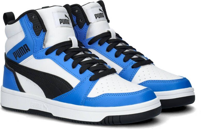 Puma Rebound v6 Mid V6 Mid sneakers wit zwart kobaltblauw Imitatieleer 35.5 - Foto 7