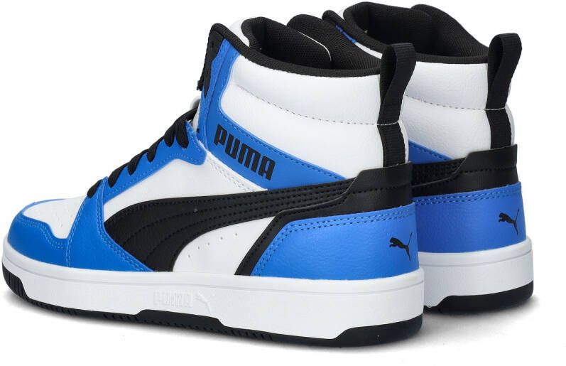 Puma Rebound v6 Mid V6 Mid sneakers wit zwart kobaltblauw Imitatieleer 35.5 - Foto 6