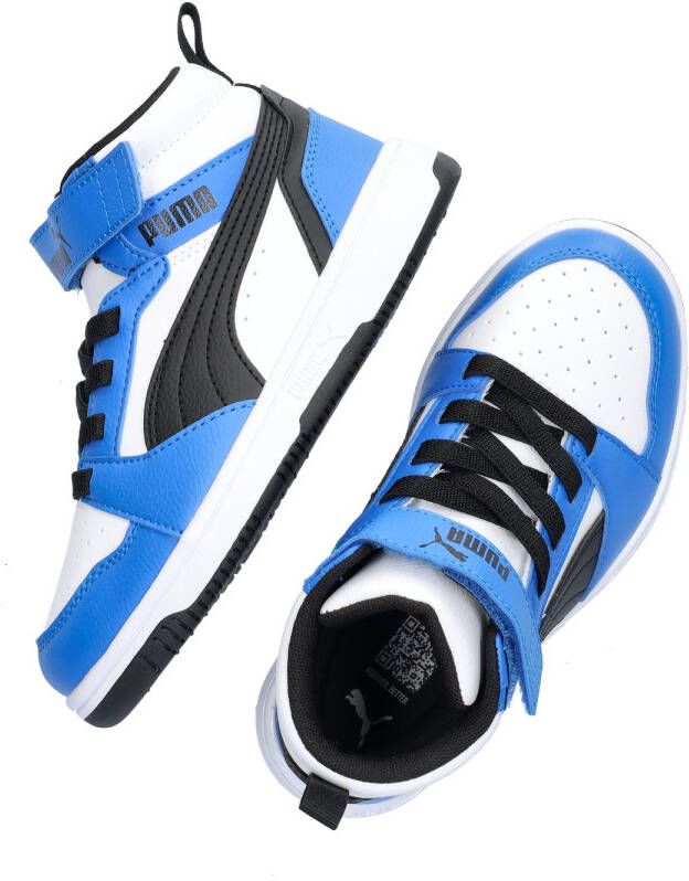 Puma Rebound v6 Mid V6 Mid sneakers wit zwart blauw Jongens Meisjes Imitatieleer 35 - Foto 8