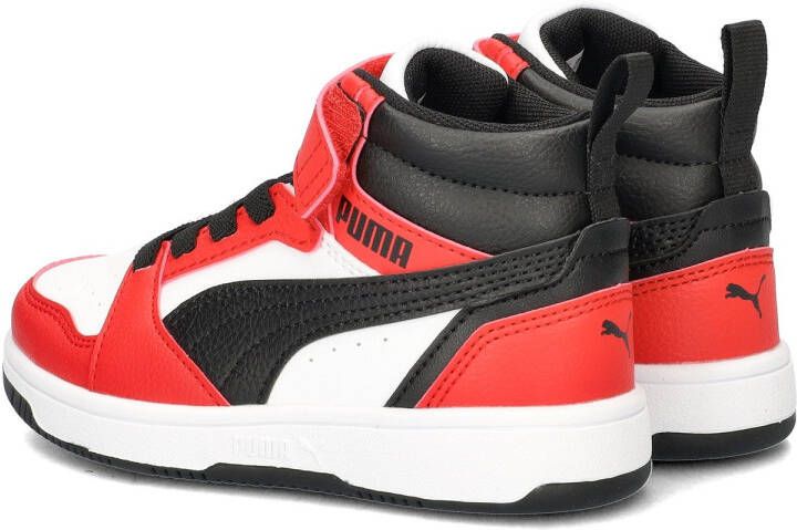 Puma Rebound v6 Mid V6 Mid sneakers wit zwart rood Imitatieleer 34 - Foto 8