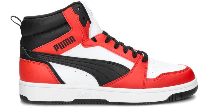 PUMA Schuhe Mid Rebound v6 392326 White- Black-For All Time Red - Foto 7
