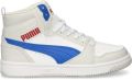 PUMA Rebound V6 Mid Jr Unisex Sneakers White-Vivid Blue-Feather Gray - Grijs