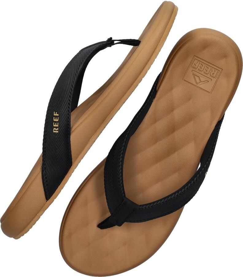 Reef CUSHION MELODY Dames Slippers Zwart Lichtbruin - Foto 8
