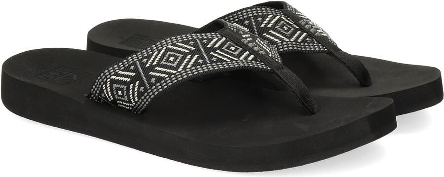 Reef Spring Woven Black White Dames Slippers Zwart Wit - Foto 6