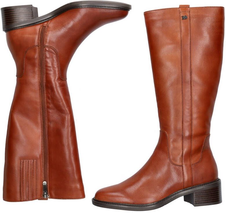 Regarde le ciel Moira gevoerde leren laarzen cognac - Foto 2