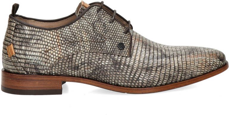 Rehab Greymarble leren veterschoenen met dierenprint zand - Foto 12
