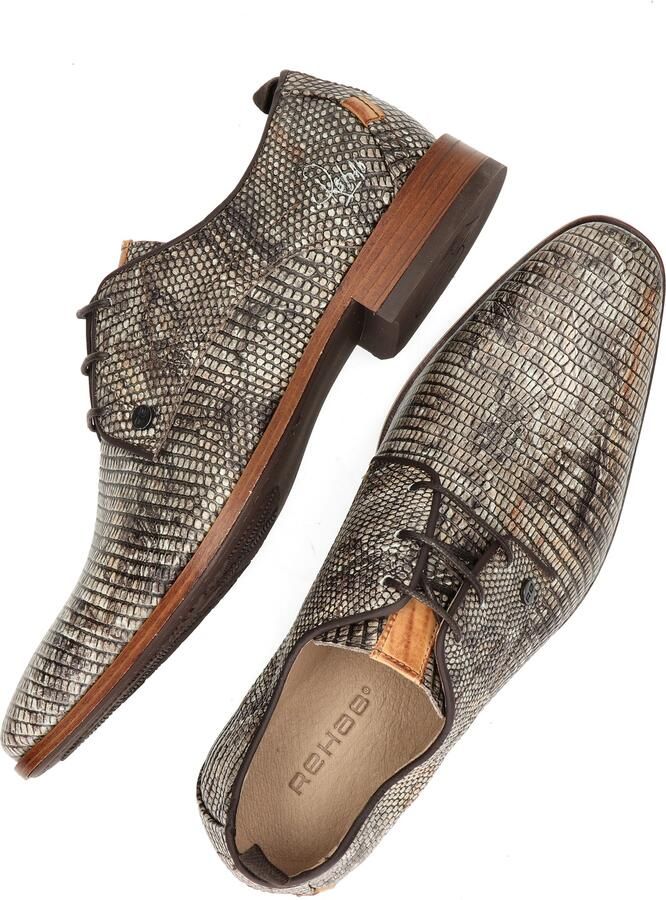 Rehab Greymarble leren veterschoenen met dierenprint zand - Foto 13