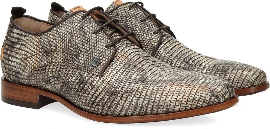 Rehab Greymarble leren veterschoenen met dierenprint zand - Foto 15