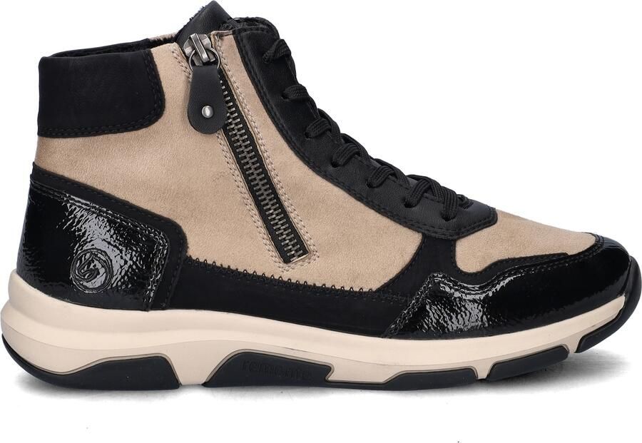 Remonte dames hoge sneakers Beige zwart - Foto 2