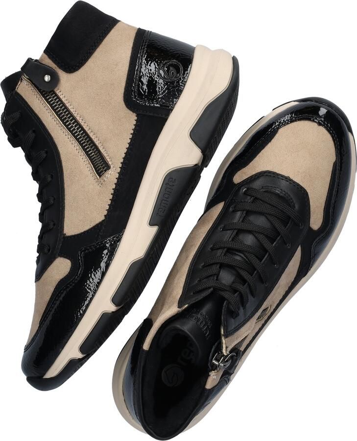 Remonte dames hoge sneakers Beige zwart - Foto 3