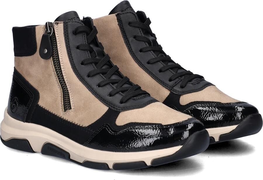 Remonte dames hoge sneakers Beige zwart - Foto 4