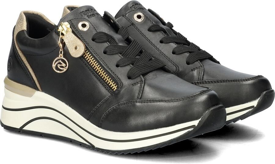 Remonte Stijlvolle Comfort Sneaker met Gouden Accenten Black Dames - Foto 17