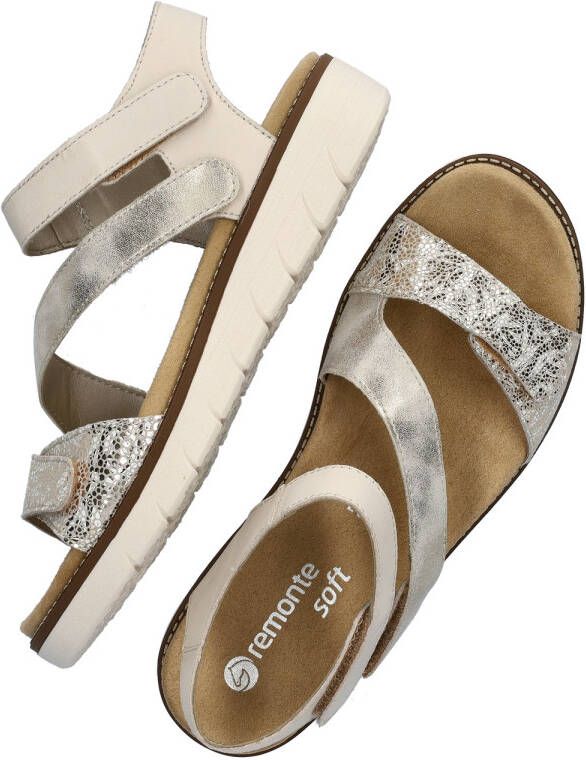 Remonte Beige Goud Sandaal met Klittenbandsluiting - Foto 4