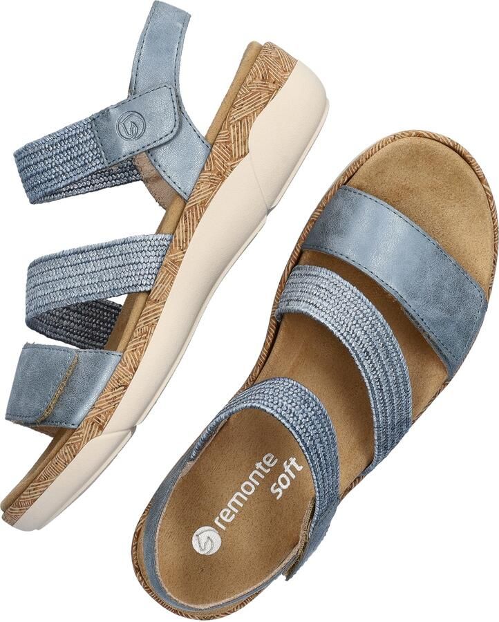 Remonte R6861-12 Sandalen Blauw Metallic Leer Dames Blauw - Foto 9