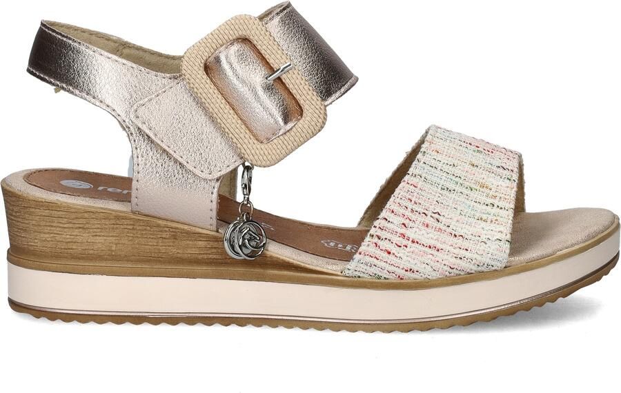 Remonte Sleehaksandaaltjes ELLE-Collection zomerschoen sandalen comfortschoen met klittenband onder de decoratieve gesp - Foto 4