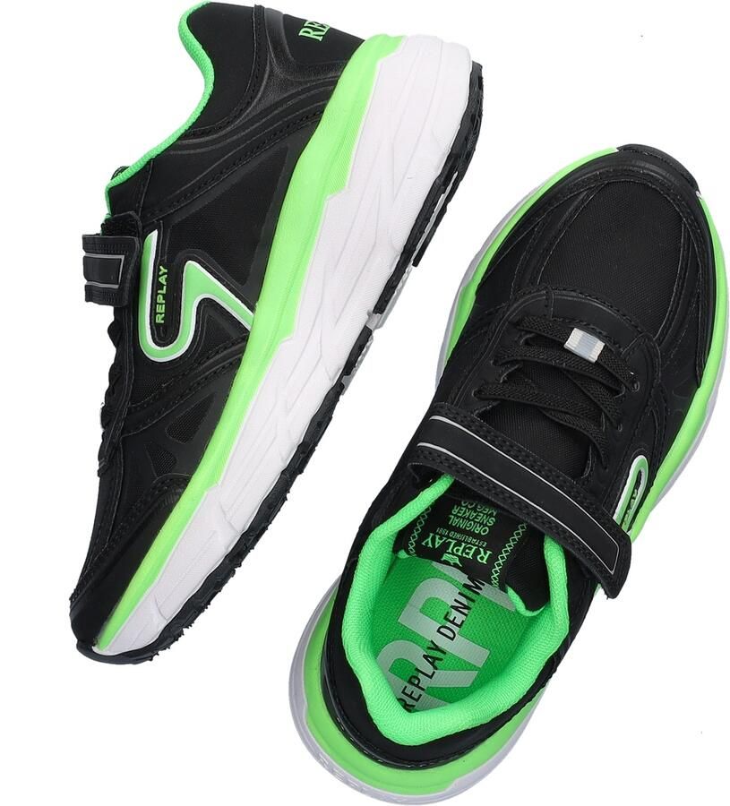 REPLAY Christal JR boy 5 chunky sneakers zwart groen - Foto 11