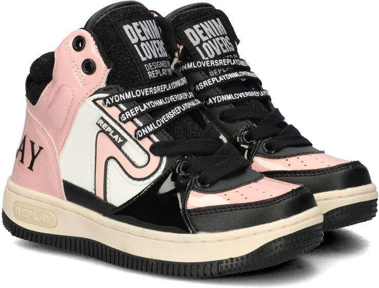 Replay Epic JR Mid Girl 7 JZ430020S-0746 Zwart Wit Roze - Foto 7
