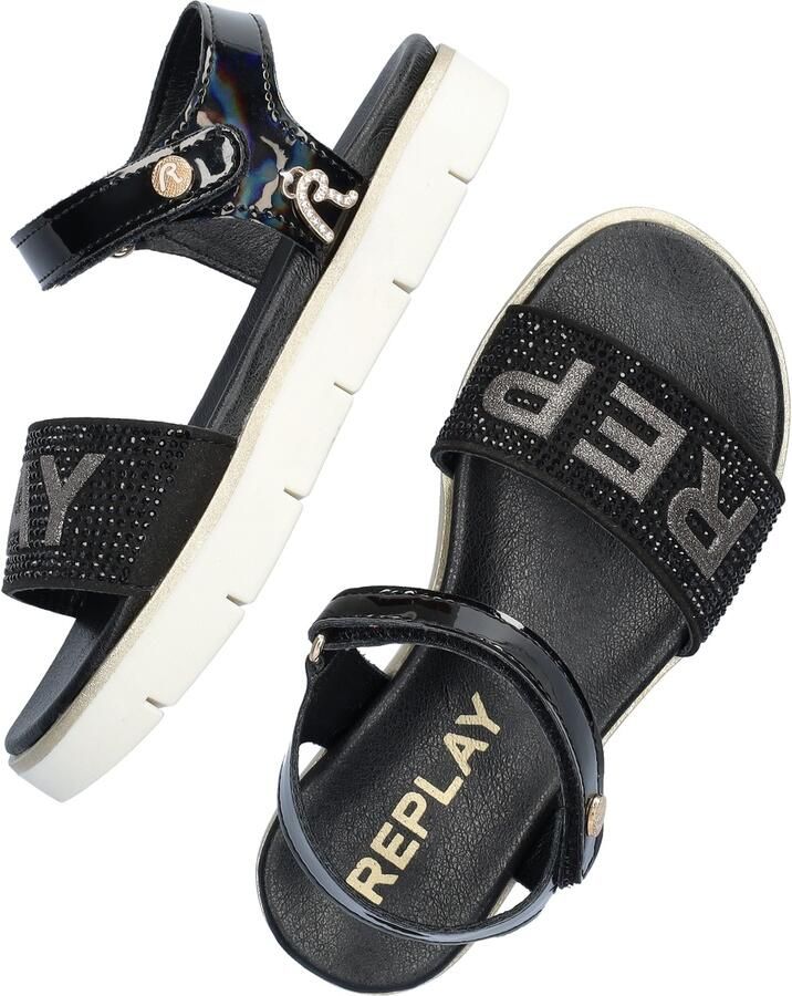 Replay sandalen zwart Meisjes Imitatieleer 34 | Sandaal van - Foto 3