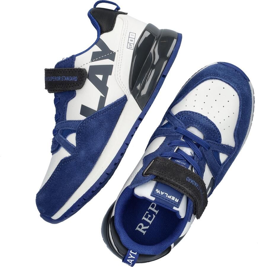 Replay Shoot Jr suède sneakers blauw wit Jongens Suede Meerkleurig 36 - Foto 2