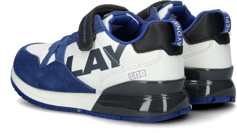 Replay Shoot Jr suède sneakers blauw wit Jongens Suede Meerkleurig 36 - Foto 6