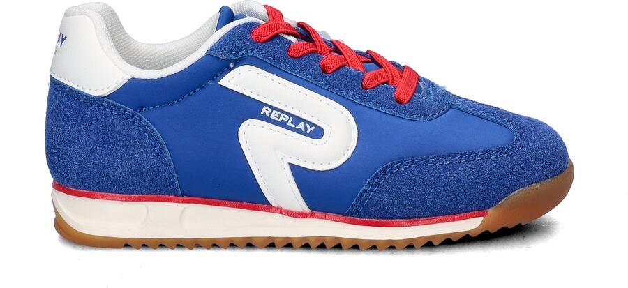 REPLAY Yard JR imitatieleren leren sneakers koningsblauw wit - Foto 5