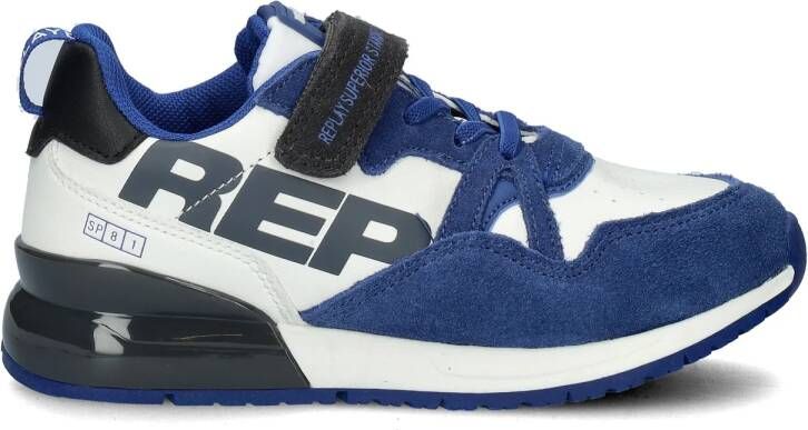 Replay Shoot Jr suède sneakers blauw wit Jongens Suede Meerkleurig 39
