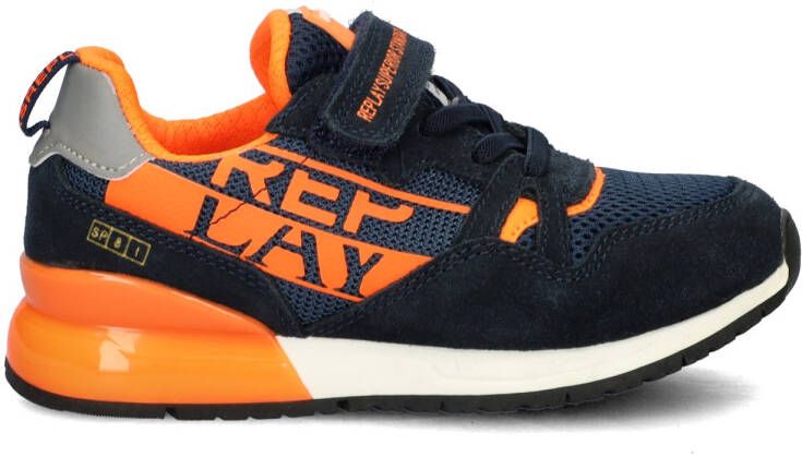 Replay Shoot Jr11 Sneakers Jongens Leren Sneaker Blauw