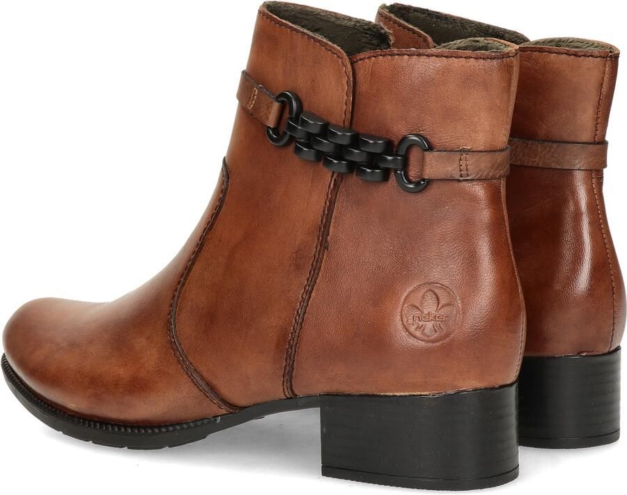 Rieker Stijlvolle cognac enkellaars met zwarte riem Bruin Dames - Foto 6