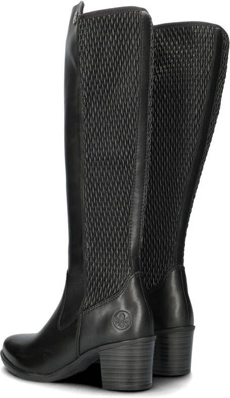 Rieker Zwarte lange Hoge Laarzen met blokhak voor dames Black Dames - Foto 7