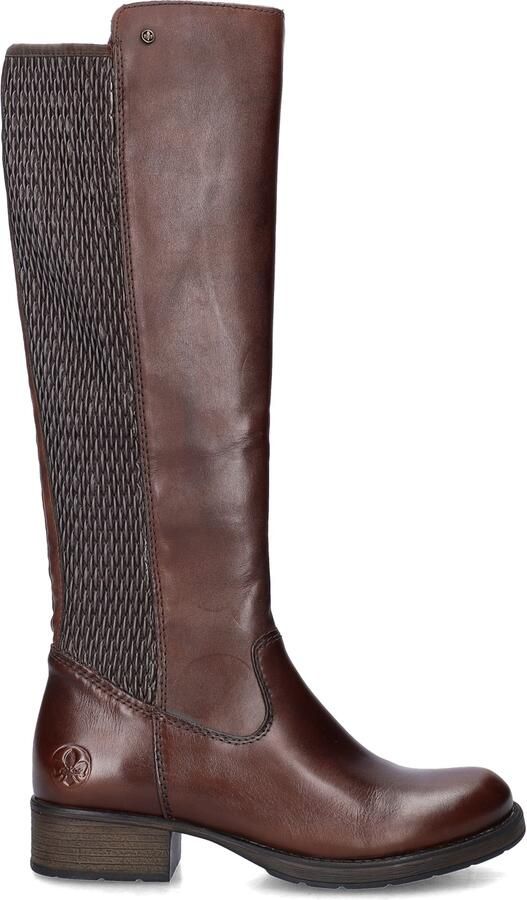 Rieker art Z9591 29 bruin leer stretch kuit rits dames - Foto 2