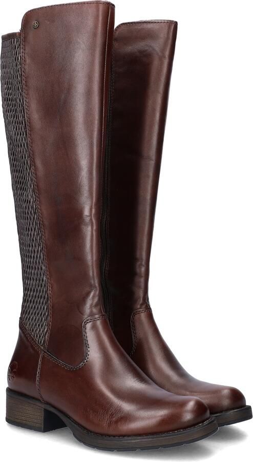 Rieker art Z9591 29 bruin leer stretch kuit rits dames - Foto 5