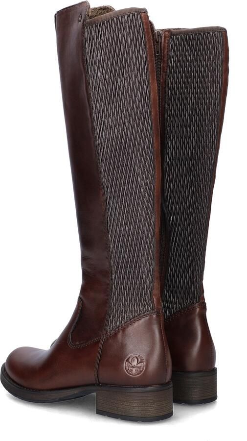 Rieker art Z9591 29 bruin leer stretch kuit rits dames - Foto 4