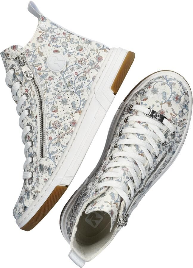 Rieker Sneakers hoog lichtblauw bruin wit - Foto 2