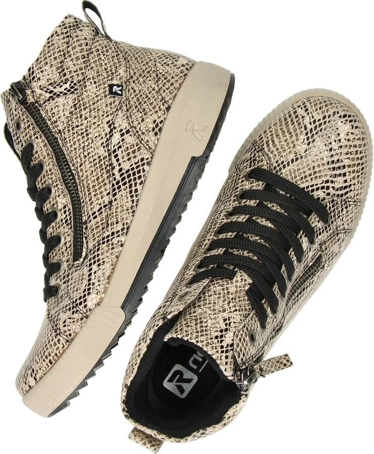 Rieker art W0164-64 beige combi print dames veter rits - Foto 9